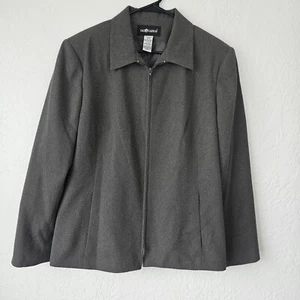 Womens Sag Harbour SZ 18 Jacket Blazer Gray Fitted Office Work Capsule Corpcore - Picture 1 of 11