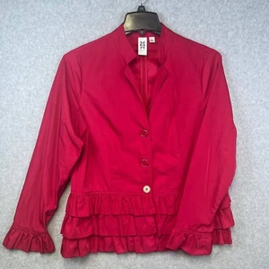 Marc Bouwer Jacket Women's Large Red Long Sleeve Front Button - Picture 1 of 9
