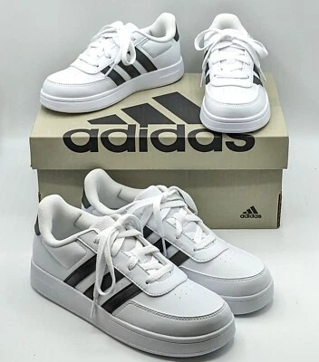 Adidas "Breaknet 2.0" Niños y Jóvenes Estilo de Vida Corte Zapatos de Encaje (Blanco/Negro) NUEVO Foto 1 de 4