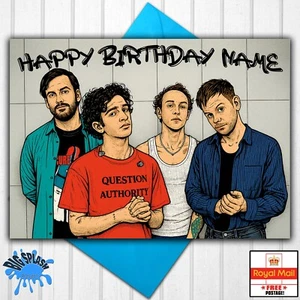 Tarjeta de cumpleaños personalizada The 1975 cualquier nombre - Imagen 1 de 2