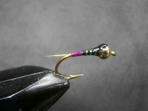 3 PERDIGONES MORADO,NEGRO Y VERDE CABEZA DE TUNGSTENO PESCA MOSCA-(PER-107) - Imagen 1 de 1