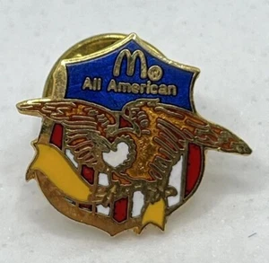 McDonald’s All American Eagle Employee Crew Restaurant Enamel Lapel Hat Pin - Picture 1 of 6