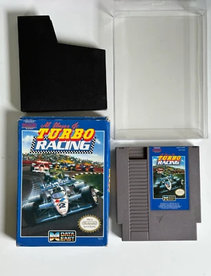 Al Unser Jr.'s Turbo Racing (Nintendo NES, 1990) Box, Game and Protective Case - Image 1 of 4