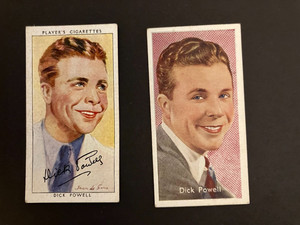 DICK POWELL cigarette card LOT x2 CARRERAS Film Favourites Stars 1930s Players
