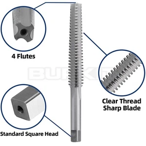 ACME 3/8"-8 Trapezoidal Tap Right Hand, HSS 3/8 x 8 Trapezoidal Thread Tap - Picture 1 of 13