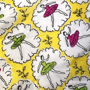 Sciarpa ballerina vintage giallo rosa verde MCM collo semi trasparente ballerina balletto - Foto 1 di 7