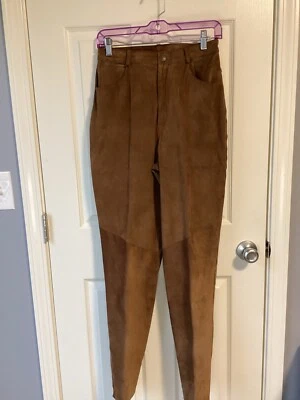 Brown vintage suede leather pants by Ready to Wind Down-size 8    - Image 1 of 4