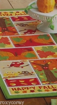 Hearvest Season Happy Fall Harvest Patchwork Table Runner 13x36 NWT - Image 1 of 2