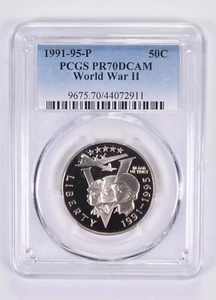 PR70 1991-1995-P World War 2 Commemorative Half Dollar PCGS 1993 - Picture 1 of 5