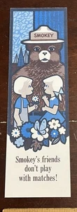 1966  SMOKEY BEAR, BOOKMARK, Friends Don't Play With Matches,Back Ruler, Wyoming - Picture 1 of 5