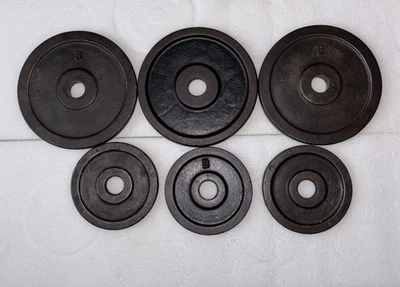 De colección WEIDER Barbell (3) 3 lb (3) placas de 7,5 lb UNA CARA 31,5 lb total difícil de encontrar B Foto 1 de 4