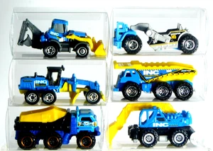 Matchbox "Bau" Fahrzeuge - lose mit großen PVC-Koffern - 6 Stück. - Bild 1 von 14