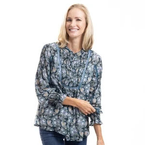 Blusa para mujer Linda Anderson floral de gasa detalle recortado talla XXL - Imagen 1 de 7