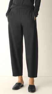 NEU EILEEN FISHER SCHWARZ WASCHBAR FLEX PONTE LATERNE HOSE PULL ON GR. L - Bild 1 von 8