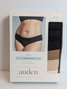 Auden 6pk Bikini Underwear Womens Plus Size 1X Cotton-Blend Elastic-Waistband - Picture 1 of 5