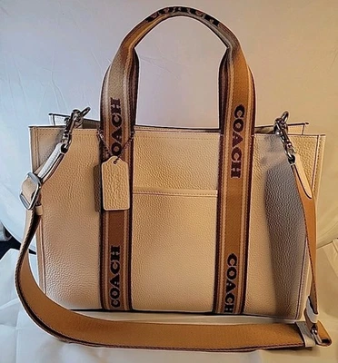 Coach Smith Tote Bag Refined Pebbled Leather ~ Chalk White ~ W/ Shoulder Strap  - Image 1 of 4