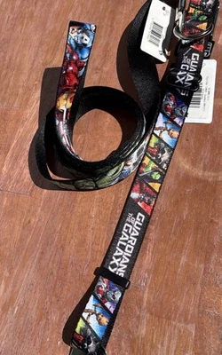 Guardian of the Galaxy Marvel 1”Collar Se Ajusta a 15-26” y 4’ Correa Hebilla ¡EE. UU.! Foto 1 de 4