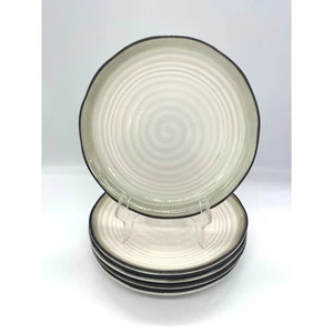 Sango Chromatics Black 4966 Set of 5 Salad Plates 8.5" - Picture 1 of 6