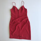 Womens Dress Size 8 Red Back Zip Sleeveless Bodycon Cocktail Summer Stretchy Euc