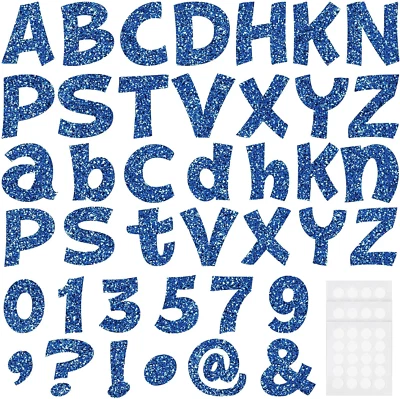 Conjunto de cartas quadro de avisos glitter 216 peças azul 4 polegadas decoração de sala de aula - Imagem 1 de 4