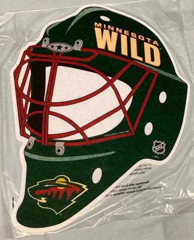 MN WILD GOALIE HELMET  SHAPE CUT FELT WALL BANNER PENNANT 17.5"X13" Cover