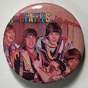 Vintage 1982 THE BEATLES pin Talk Downunder button 1.25" badge John Lennon - Picture 1 of 2