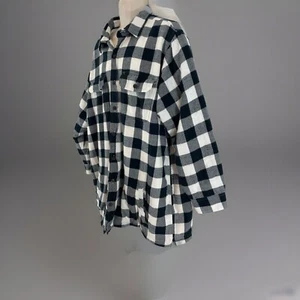 Lands End Mens 2XLT Black Buffalo Check Plaid Fleece Lined Shirt Jacket - Picture 1 of 11
