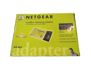 Netgear CardBus Notebook Adapter 10/100 Mbps Fast Ethernet 32-bit New in box - Picture 1 of 6