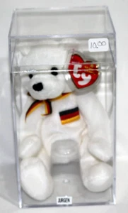 2006 7.5" TY BEANIE BABY BABIES JURGEN EUROPEAN EXCLUSIVE GERMAN BEAR MWMTs CASE - Imagen 1 de 2