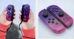 Brand New!! Official Transparent Purple-Pink Nintendo Switch JoyCon Controller - Picture 1 of 10
