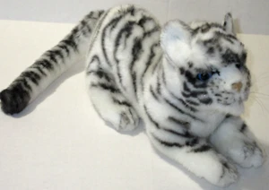 Hansa White Tiger Cub Baby 10” Realistic Plush Toy Lifelike Cat 2010 - Picture 1 of 8