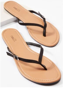 Rue 21 Black Buckle Strap Flip Flops Sandals - Picture 1 of 1