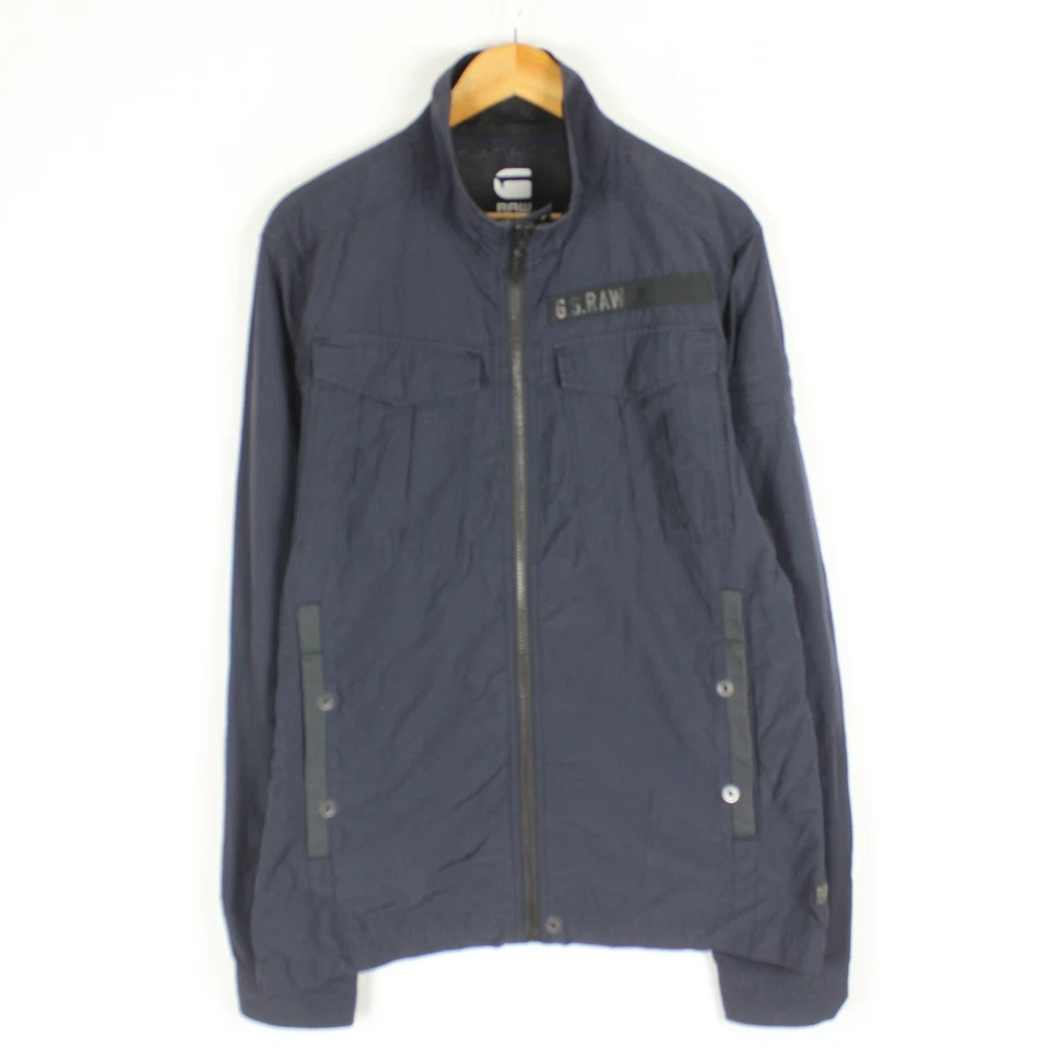 Chaqueta para hombre G-STAR RAW talla L azul cremallera completa bolsillos cuello alto s9337 Foto 1 de 4