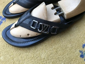 Louis Vuitton Sandalen Schuhe Pantolette Schwarz Leder Herren UK 9,5 US 10,5 EU 43,5 - Bild 1 von 10