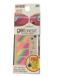 Kiss Nail Gel Dress Full D.I.Y 60461 Sugar & Spice Rainbow Design GRATIS TOP COAT - Bild 1 von 3