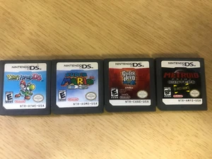 Nintendo DS 4 games Super Mario, Yoshi, Metroid, Guitar - Picture 1 of 1