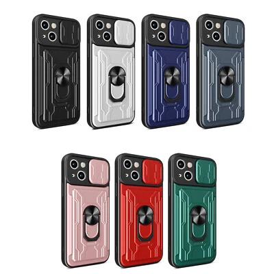 Camera Cover Card Slot Shockproof Stand Case For iPhone 16 15 Pro Max 14 13 12  - Image 1 of 4