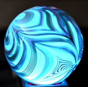 JEREMY DRISKELL GLASMARMOR/3,175" - TÜRKIS SCHWARZLEICHT FEDER - TÜRKIS. UNDER BL - Bild 1 von 11