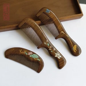 3PC Sandalwood Scalp Massage Comb – Anti-Static Hair Brush Home Use - Picture 1 of 3