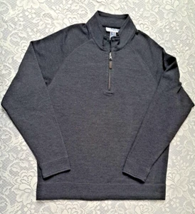 Bahama Bay Club Sweater Men's XL Dk Gray 1/4 Zip Long Sleeve Pullover Pre-owned - Picture 1 of 10