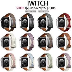 Lederarmband Armband für Apple Watch 9 8 7 6 5 4 SE Ultra iWatch 41/42/44/45/49 mm - Bild 1 von 19