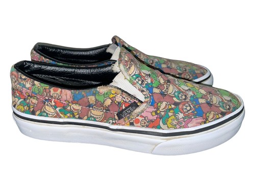 Mocassini Nintendo Vans bambini ragazzi taglia 3 scarpe Super Mario Bro slip on