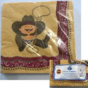 Servilletas de almuerzo retro 2010 "Little Cowboy" nuevo en paquete paquete de 16 BIG DOT originales - Imagen 1 de 8