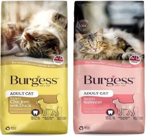 BURGESS CAT - (1.5kg / 10kg) - Cat Dry Food bp Adult Kibble Feed Biscuits Meals