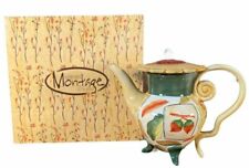 Elizabeth Munro Giftcraft Montage" Tea Pot Pottery Montage Style 14072-3123