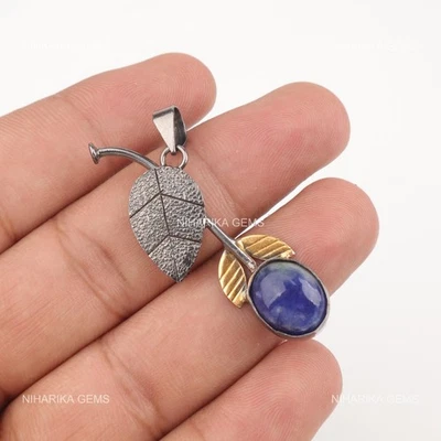 Ovale Sodalite Gemma Cyber Monday Terzo Occhio Chakra Etnico Ciondolo 925 Silver - Immagine 1 di 4