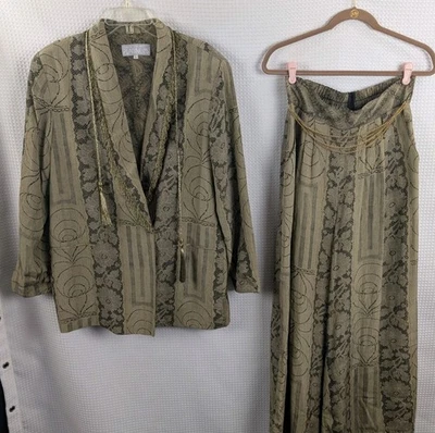 Platinum Dorothy Schoelen 2 件套西装外套夹克尺寸大号阔腿裤 12 — 第 1/4 张图片