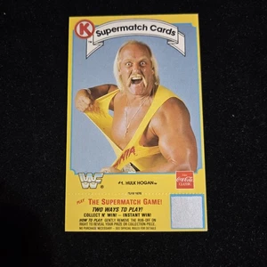 1987 Circle K Coca-Cola WWF Supermatch Card 1 Hulk Hogan Unscratched with tab - Bild 1 von 6