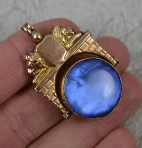 Viktorianischer drehbarer Anhänger Löwenkopf 9 kt Rotgold - Bild 1 von 12