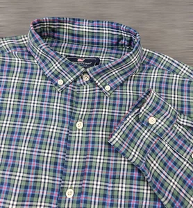 Vineyard Vines Men’s Large Classic Fit Green Plaid Murray Shirt - Picture 1 of 4